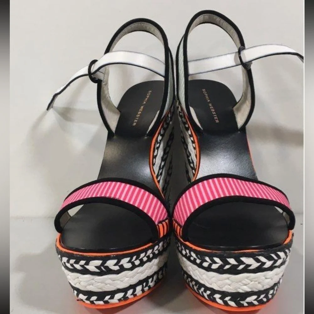 NEW!! Women’s Sophia Webster Lucita Stylish Woven Platform Wedge Sandals Size 41